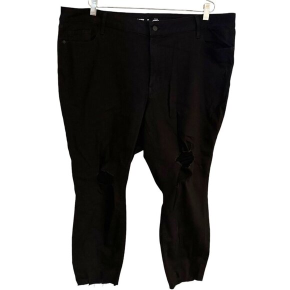 Old Navy Jeans Size 24 mid-rise rockstar super skinney distressed black - Picture 1 of 14